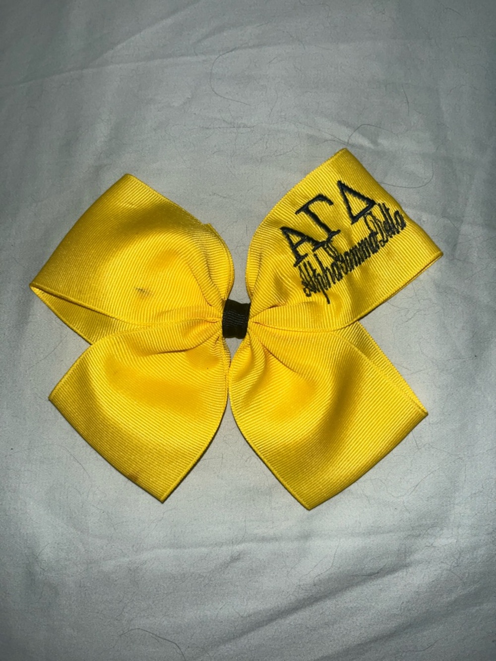 Alpha Gamma Delta (AGD) Yellow Clip-in Hair Bow